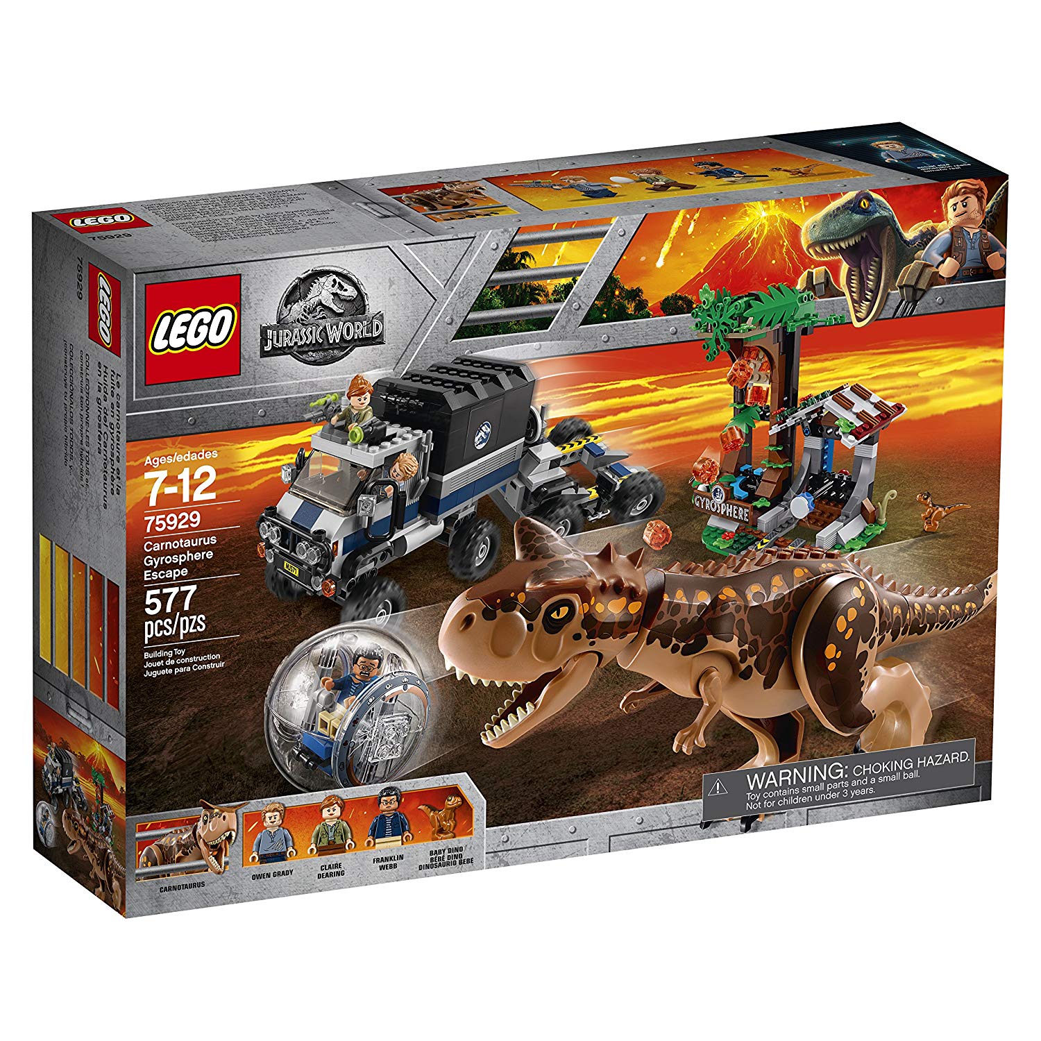 LEGO Jurassic World Carnotaurus Gyrosphere Escape 75929