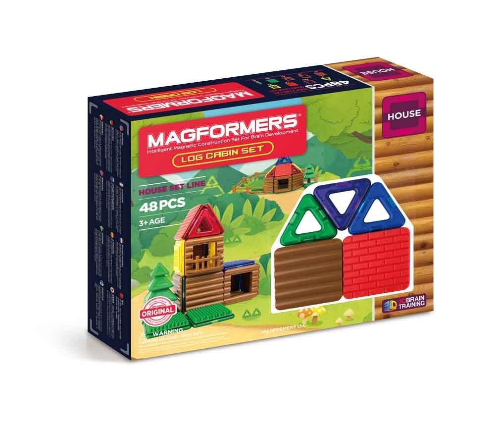 magformers Log Cabin (48 Piece) Magnetic Building Blocks